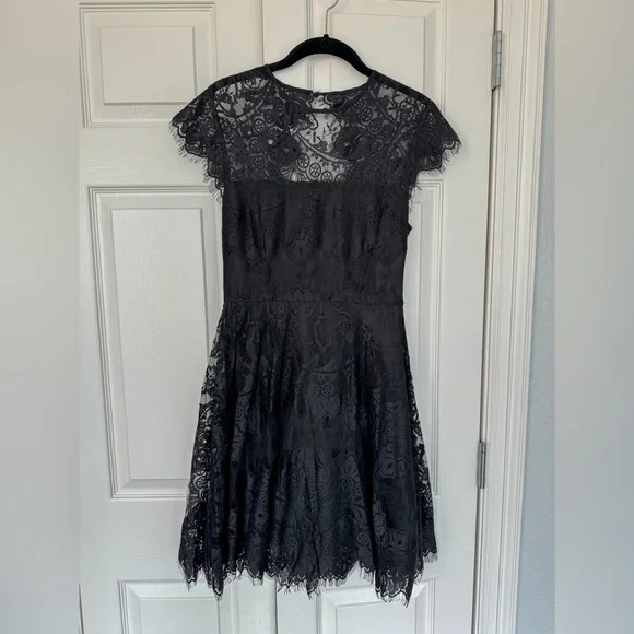 rose colored lace dress Stars Collide Lace-Up Back Knee Length Sequin Dress Rose Gold